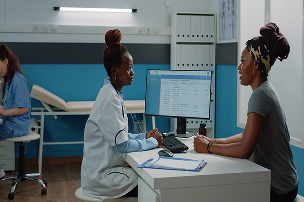doctor-consulting-young-patient-checkup-visit-healthcare-cabinet-woman-pain-talking-medic-about-healing-treatment-consultation-medical-worker-examination